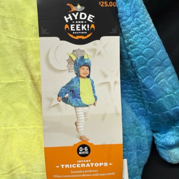 Target Hyde & Eek! Infant Triceratops Dinosaur Costume Blue 0-6 Months Halloween - Picture 5 of 6